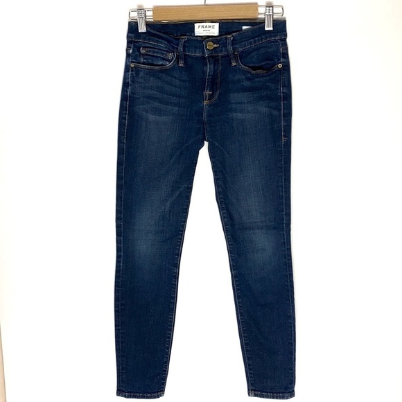Frame Le Skinny de Jeanne Crop in Lennox wash 26 - Picture 1 of 8